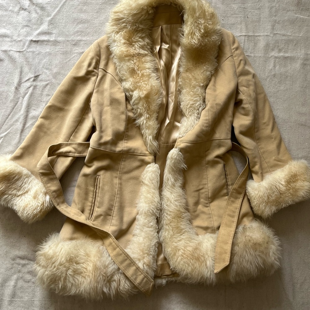 Vintage Pennylane Women's Tan shearling coat